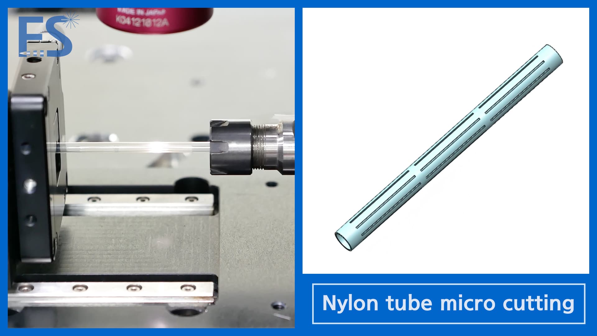 Ø3 mm Nylon Tube Rotary Multi-Slot Cutting