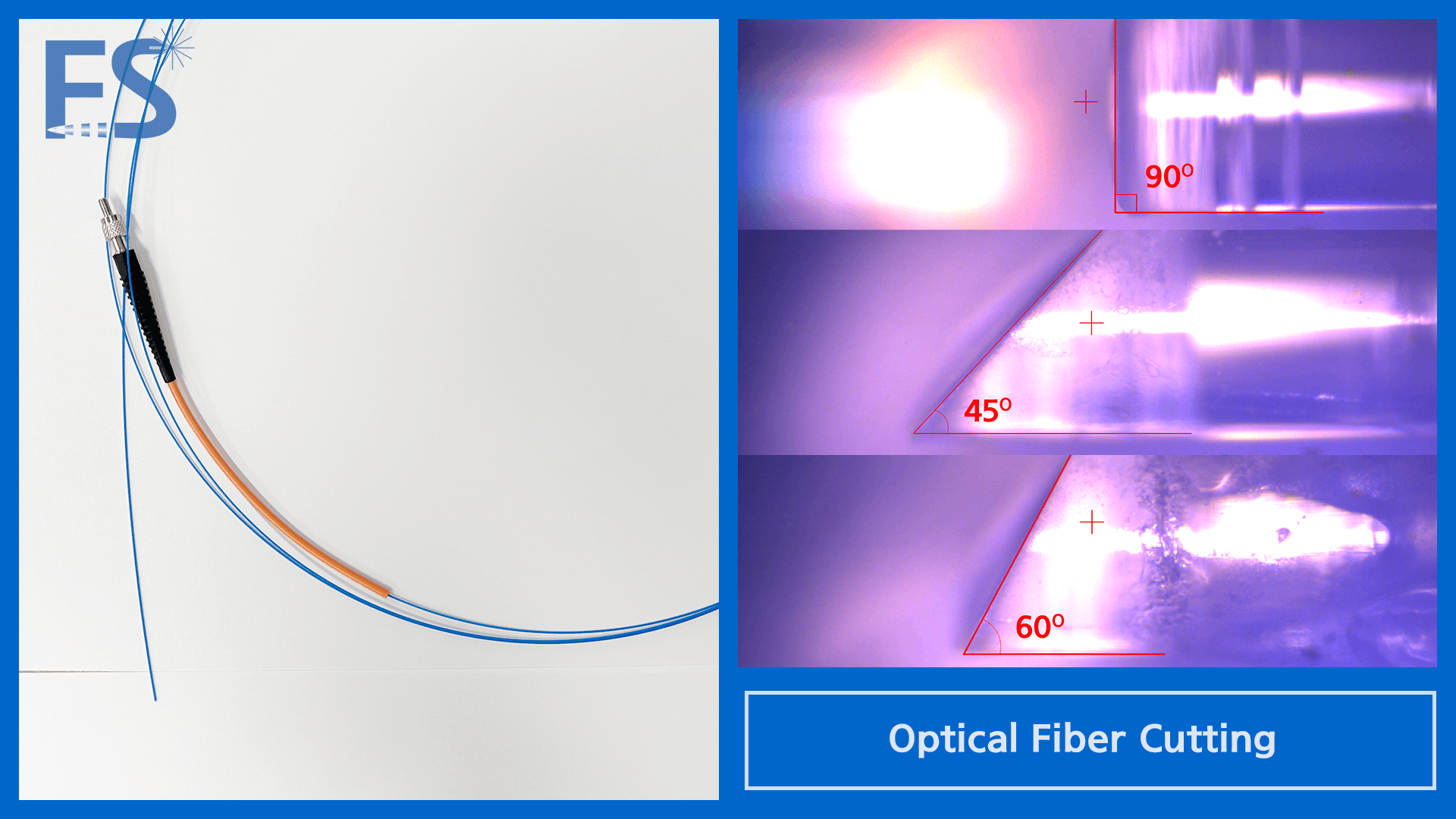 Ø0.4 mm Optical Fiber Precision Angle Cutting