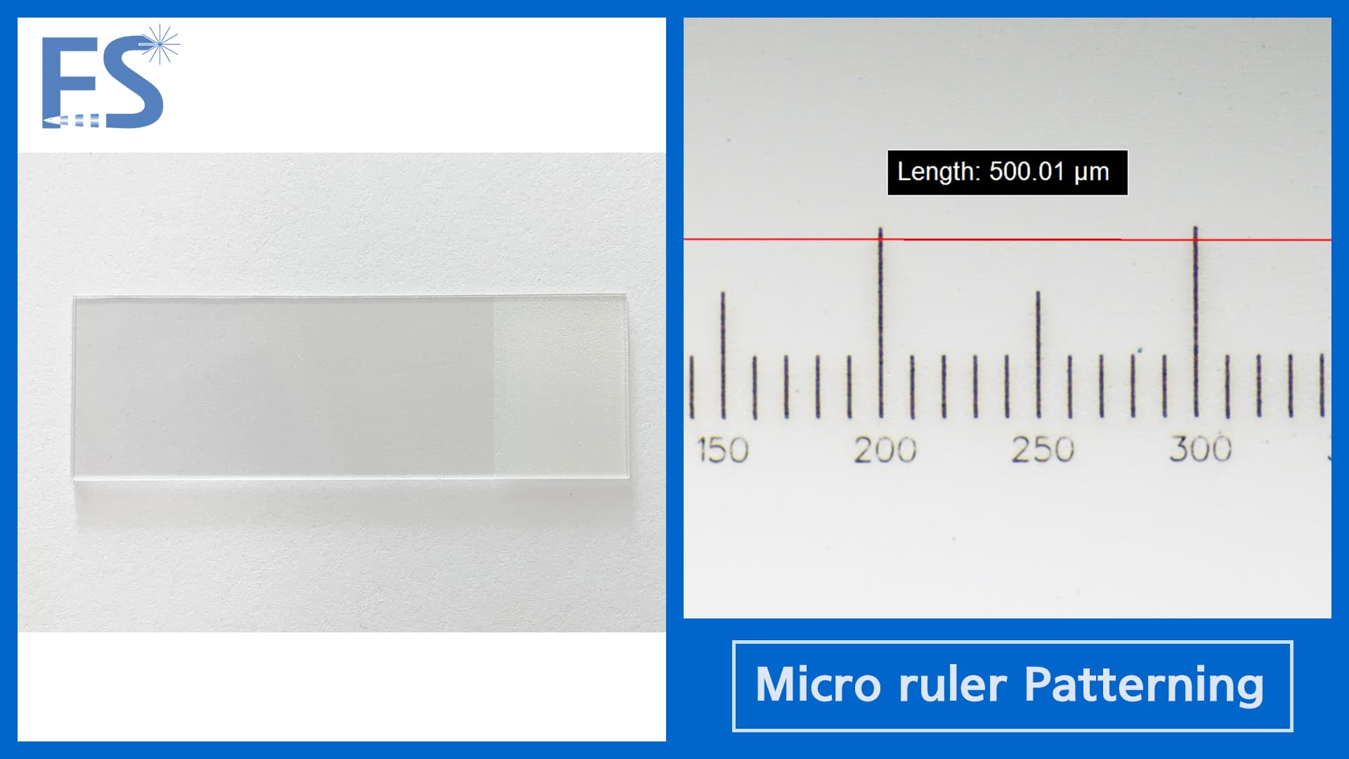 500 µm Glass Micro Ruler Patterning
